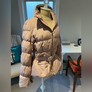 Elizabeth Roberts dusty pink soft puffer jacket